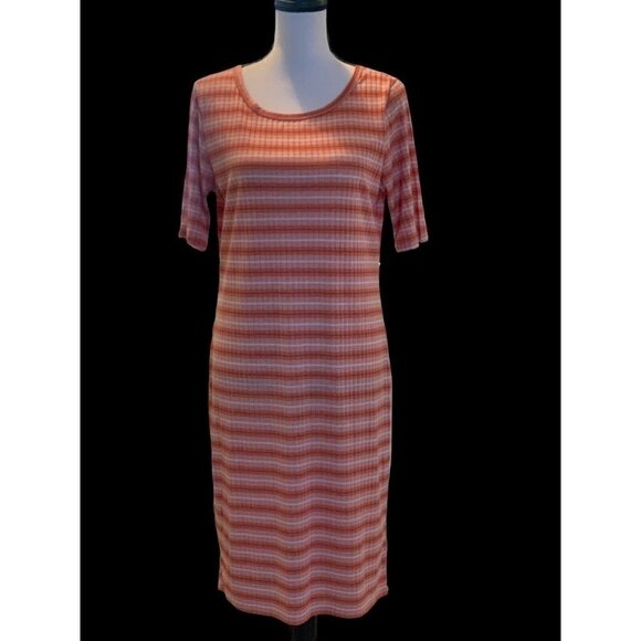 LuLaRoe Womens Carley Dress Size L Orange - Picture 6 of 16